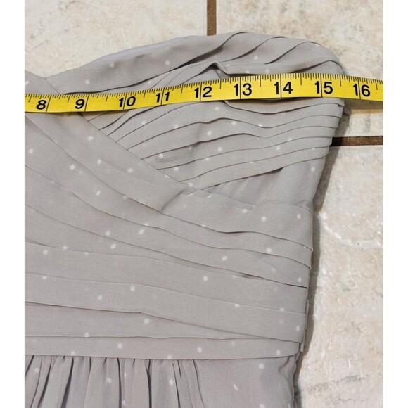 Ann Taylor Size 2 Coin Grey Polka Dot Tulle Strapless Sweetheart Dress Feminine - Picture 10 of 15